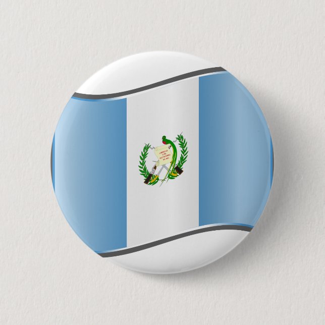 Vågig Guatemalaflagga Knapp (Framsida)