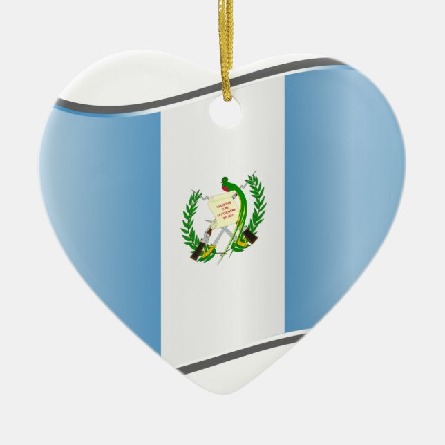 Vågig Guatemalas flagga Julgransprydnad Keramik (Framsidan)