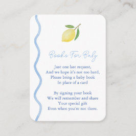 Vågig Kant Bring Book For Baby Pojke Shower Tilläggskort