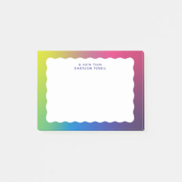 Vågig kant färgglad trendig retro post-it block