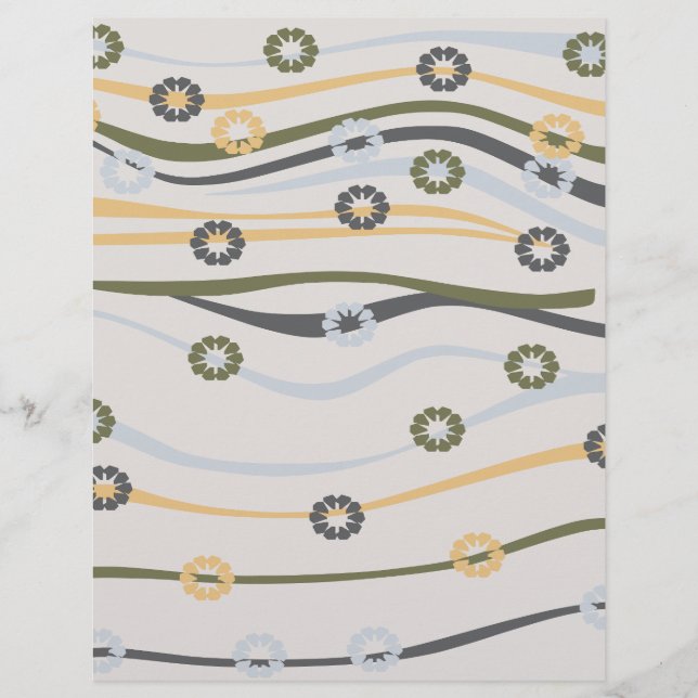 Vågig Linje Scrapbookpapper: (Framsida)