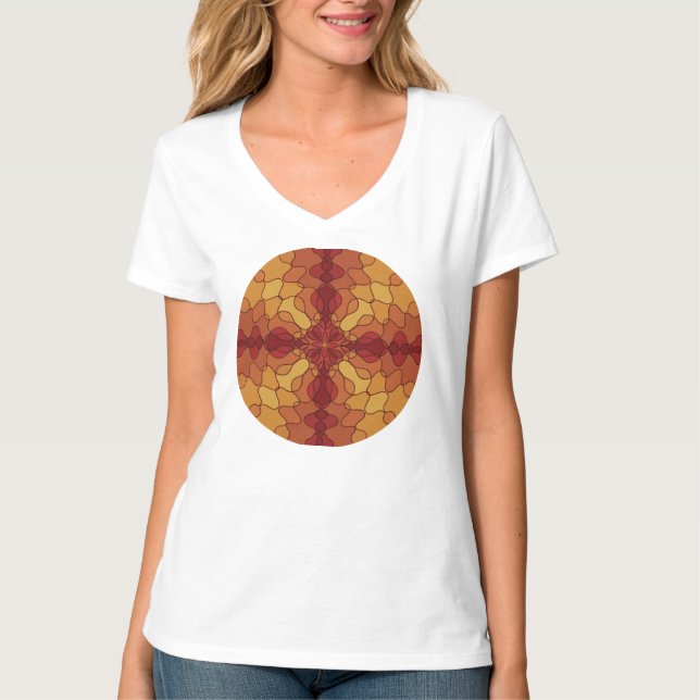 Vågig linjekorsöverlägg t shirt (Framsida)