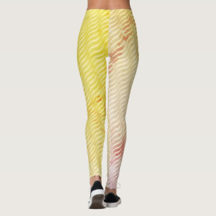 Vågig Magisk Damm GrönLöv Linje Sömlöst Mönster Leggings