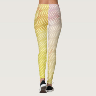 Vågig Magisk Smuts GrönBlad Linjer Sömlöst Mönster Leggings