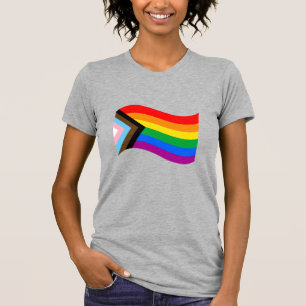 Vågig Progress Pride Flagga T Shirt