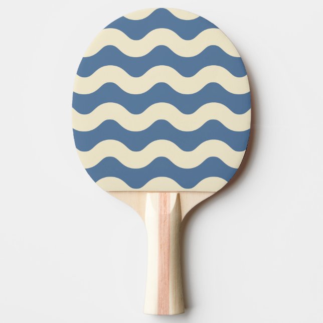 Vågig randig capri blå färg pingisracket (Framsidan)