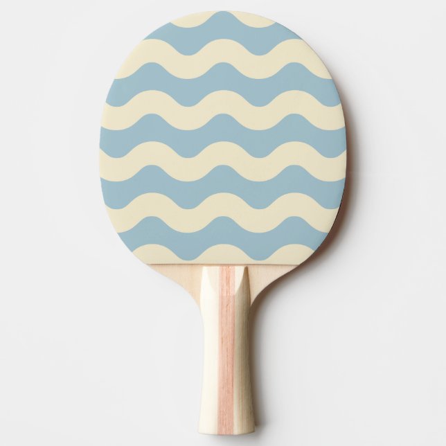 Vågig randig ljus himmel färg ping pong paddel pingisracket (Framsidan)