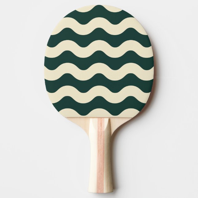 Vågig randig salvia grön färg pingisracket (Framsidan)