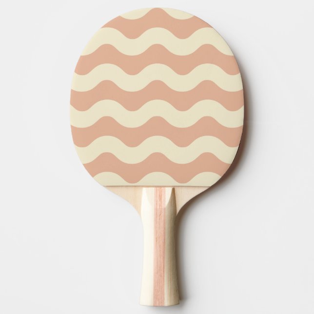 Vågig randig söt persikofärg pingisracket (Framsidan)
