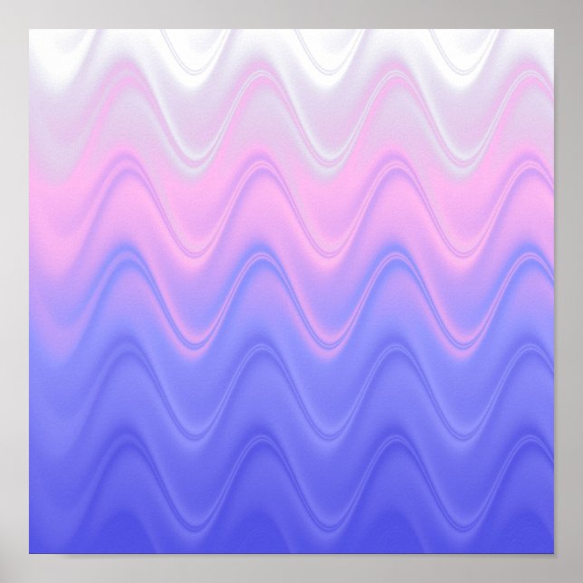 Vågig Rosa Lila Abstrakt Poster (Framsidan)