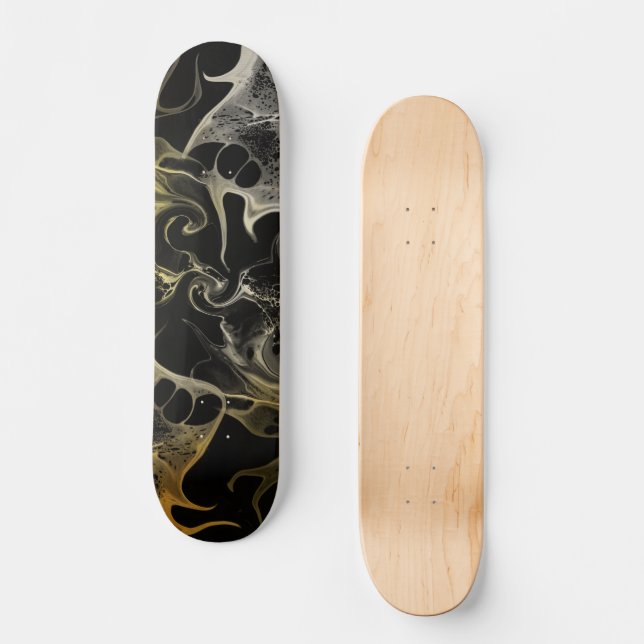 VÅGIG SVART OCH VIT STIL MINI SKATEBOARD BRÄDA 18,5 CM (Framsida)