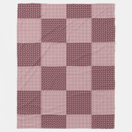 Vågiga fläckiga bleknade rosor/rosa-guldplaid fleecefilt