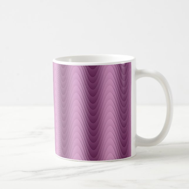 Vågiga lila ränder Modern design Kaffemugg (Höger)