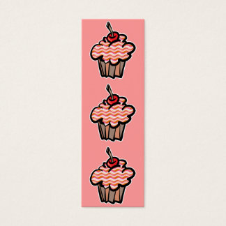 vågiga linjer cupcake bokmärke litet visitkort