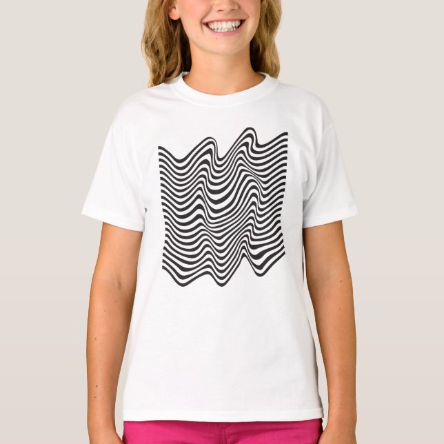 vågiga linjer design T-Shirt (Framsida)