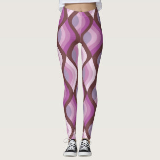 Vågiga Ombre Lila Heltryckta Leggings