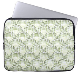 Vågiga prickar gradient ombre grönt mönster laptop fodral