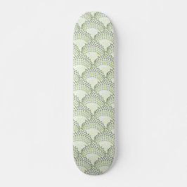Vågiga prickar gradient ombre grönt mönster mini skateboard bräda 18,5 cm