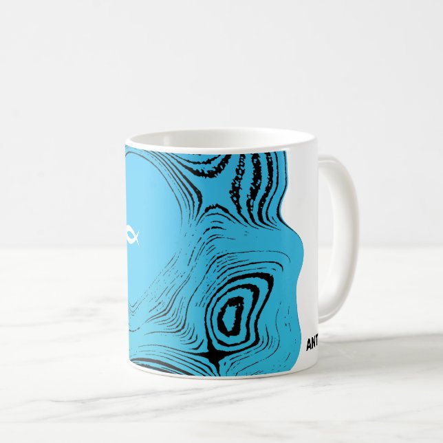 Vågiga Vatten Jesus Fisk Kaffemugg (Framsida höger)