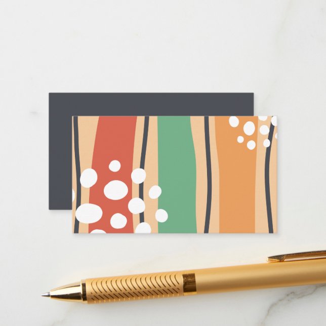 Vågigt abstrakt, boho-design tilläggskort (Fram/Back In Situ)