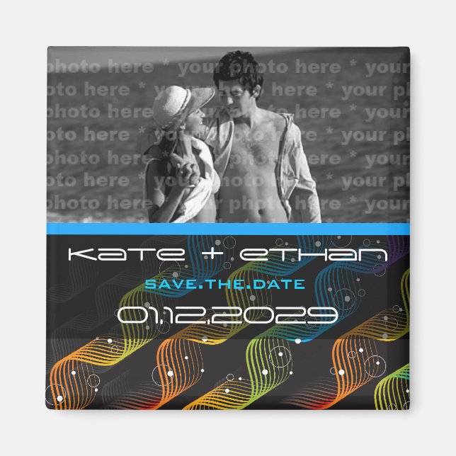 Vågigt abstrakt vridning | 01 * sparan daterar magnet (Framsidan)