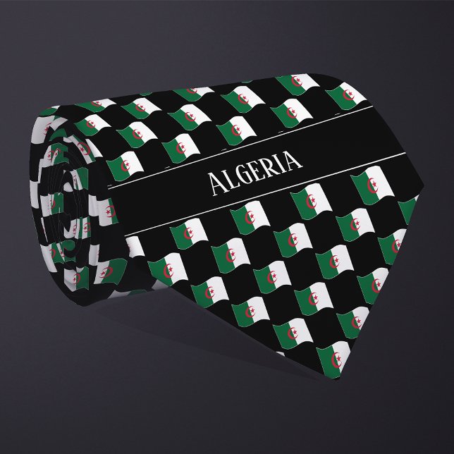 Vågigt Algeriet Flagga Mönster Slips (Skapare uppladdad)