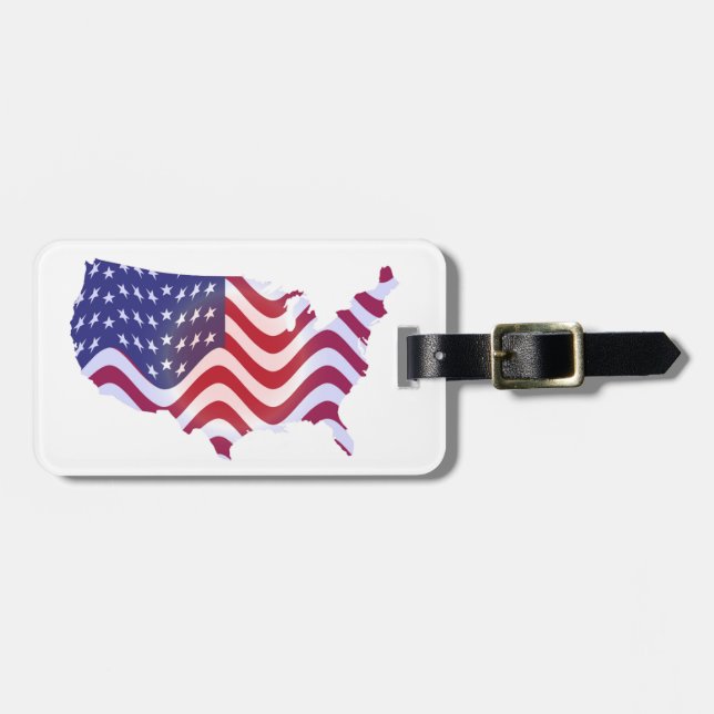 VÅGIGT AMERICAN-FLAGGA BAGAGEBRICKA (Horisontell Framsida)