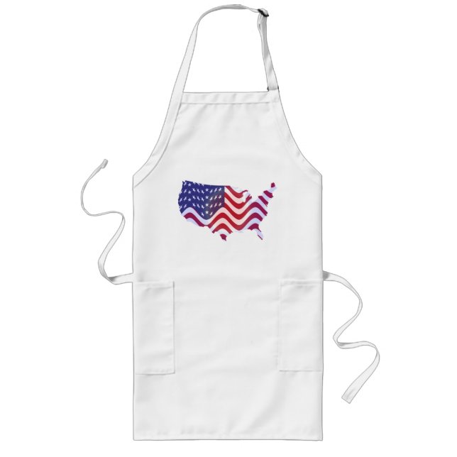 VÅGIGT AMERICAN-FLAGGA LÅNGT FÖRKLÄDE (Framsidan)