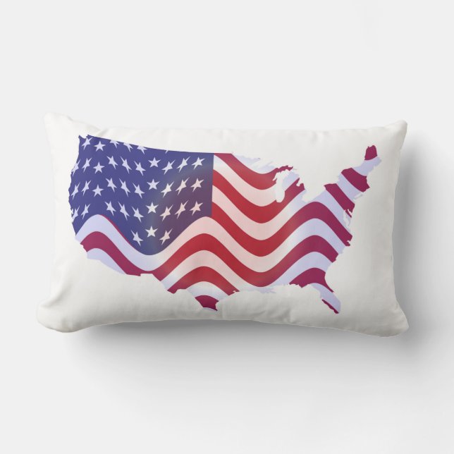 VÅGIGT AMERICAN-FLAGGA LUMBARKUDDE (Framsida)