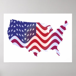 VÅGIGT AMERICAN-FLAGGA POSTER