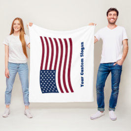 Vågigt amerikansk Flagga (med din anpassningsbar s Fleecefilt