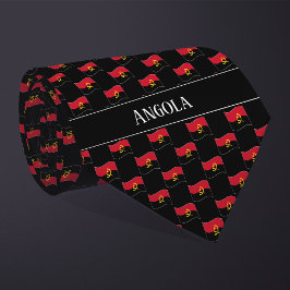 Vågigt Angola Flagga Mönster Slips
