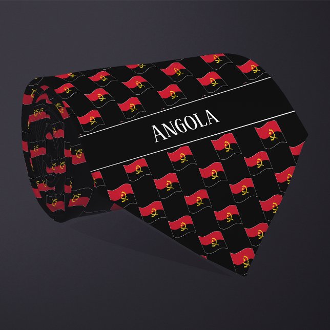 Vågigt Angola Flagga Mönster Slips (Skapare uppladdad)