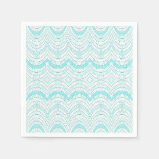 Vågigt Aqua Geometric Mönster Pappersservett