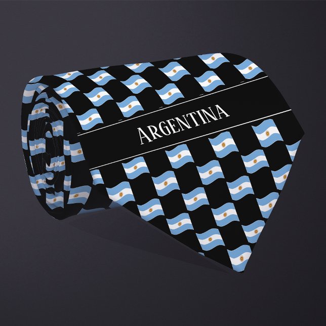 Vågigt Argentina Flagga Mönster Slips (Skapare uppladdad)
