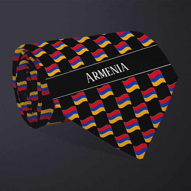 Vågigt Armenien Flagga Mönster Slips (Skapare uppladdad)