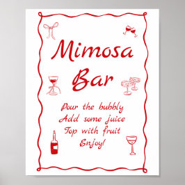 Vågigt att det är Amore Möhippa Mimosa Pub Poster