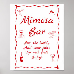 Vågigt att det är Amore Möhippa Mimosa Pub Poster