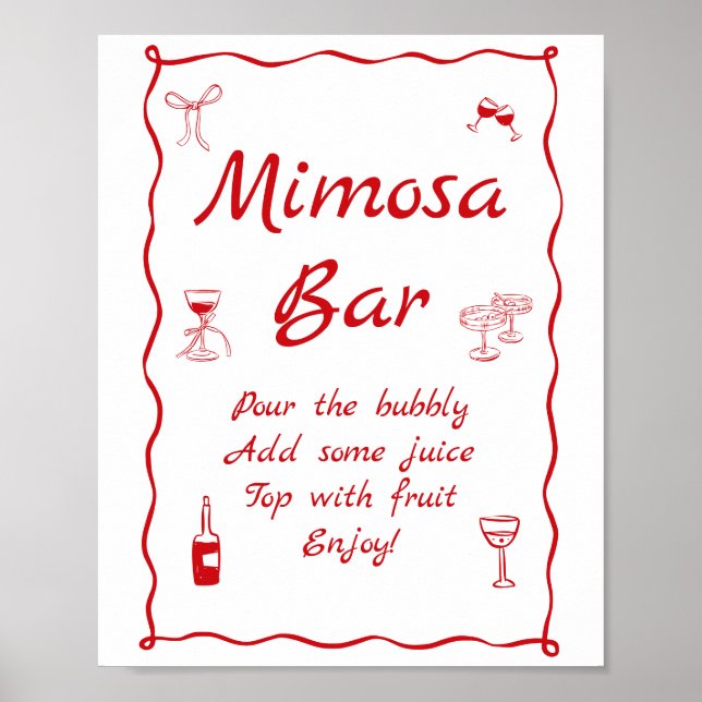 Vågigt att det är Amore Möhippa Mimosa Pub Poster (Framsidan)