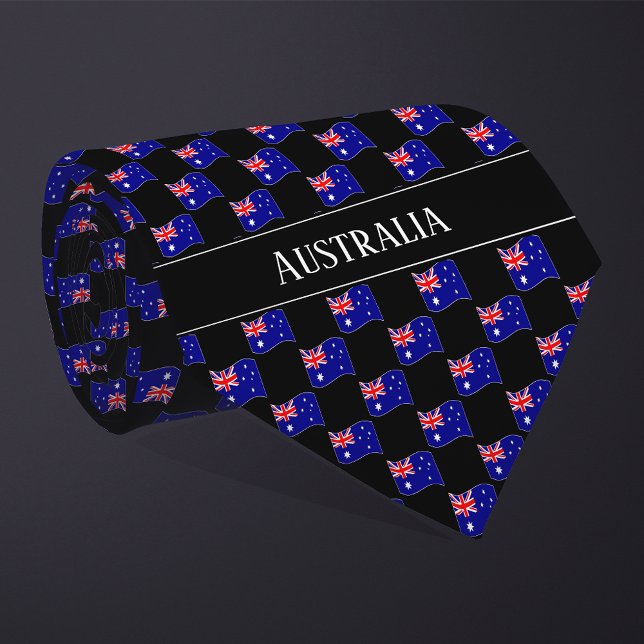 Vågigt Australien Flagga Mönster Slips (Skapare uppladdad)