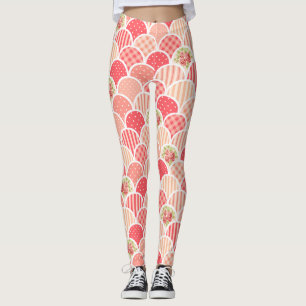 Vågigt av avskalad blommigt för farmaceutisk vallm leggings