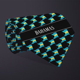 Vågigt Bahamas Flagga Mönster Slips