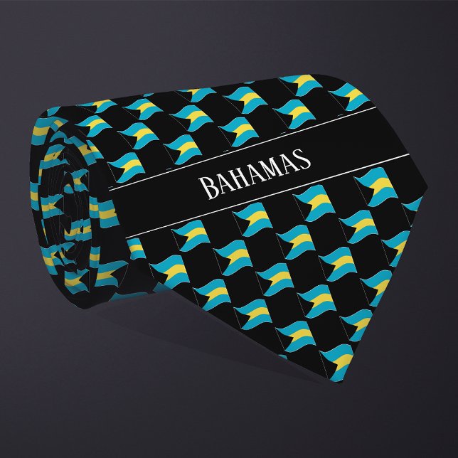 Vågigt Bahamas Flagga Mönster Slips (Skapare uppladdad)