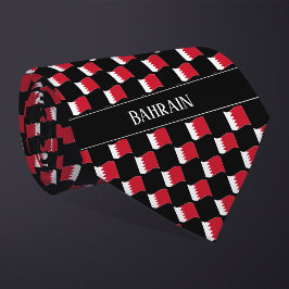 Vågigt Bahrain Flagga Mönster Slips