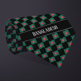 Vågigt Bangladesh Flagga Mönster Slips