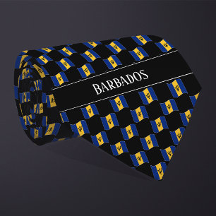 Vågigt Barbados Flagga Mönster Slips