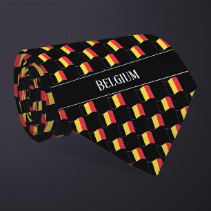 Vågigt Belgien Flagga Mönster Slips