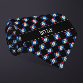 Vågigt Belize Flagga Mönster Slips