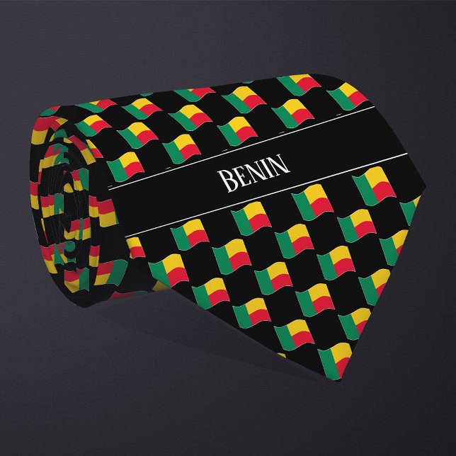 Vågigt Benin Flagga Mönster Slips (Skapare uppladdad)
