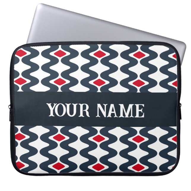 Vågigt blå bärbar dator Fodral (Framsidan)